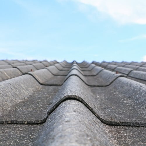 concrete roof tiles old with sky background and copy space. select focus shallow depth of field